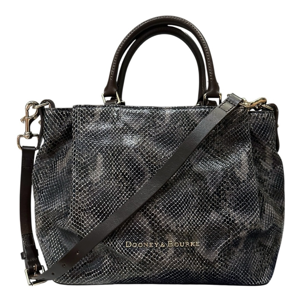 Dooney & Bourke City Python Barlow Purse Satchel w Shoulder Strap & Dust Bag